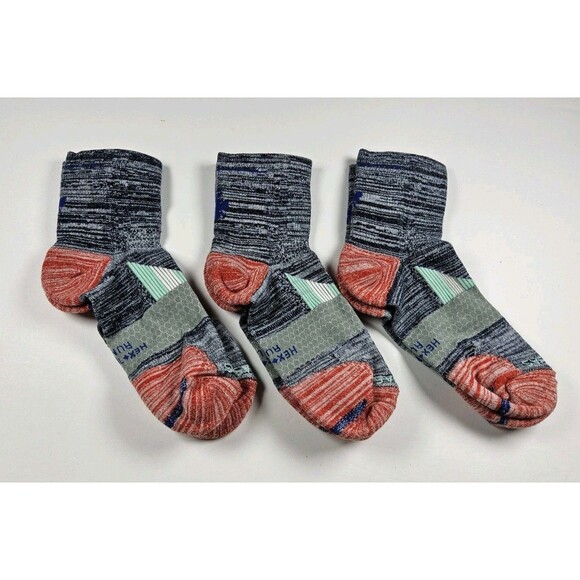 Bombas Hex-Tec Run Athletic Quarter Socks Lot Of 3 Pairs Size L - Picture 1 of 2